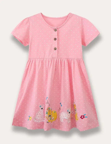 Animal Appliqué Dotted Dress - Mini Taylor